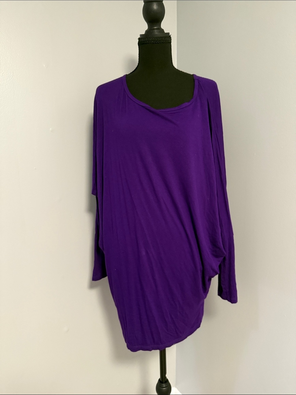 Women's Oversized Long Sleeve Top in Rich Purple